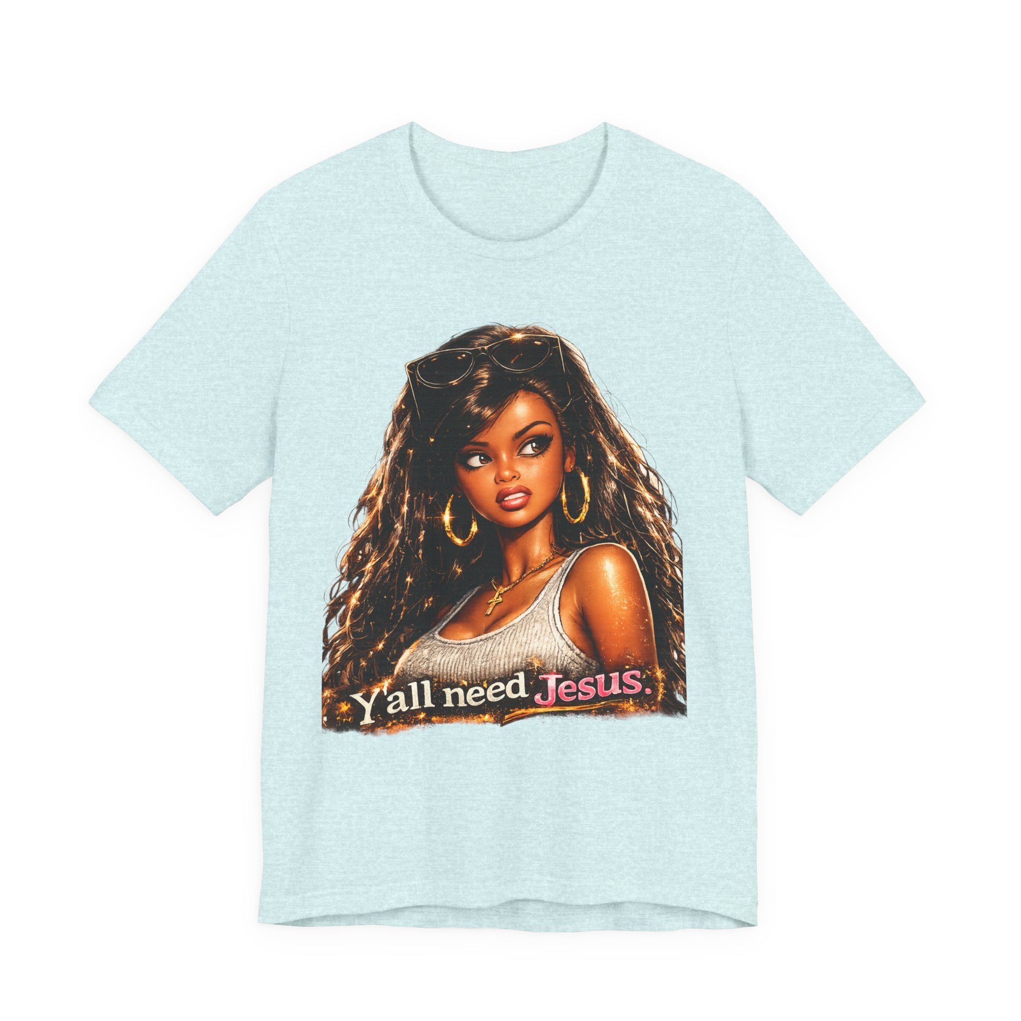 Y'all Need Jesus Tee — Vintage Glam Faith Graphic T-Shirt