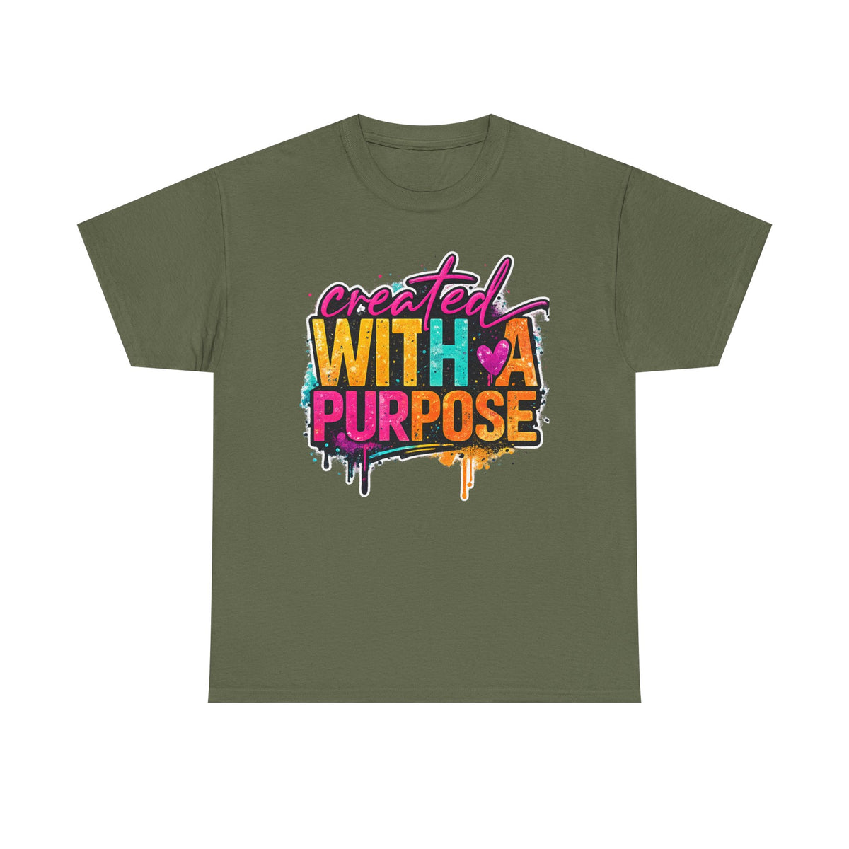Created With A Purpose Graphic Tee — Inspirational Christian Faith Shirt