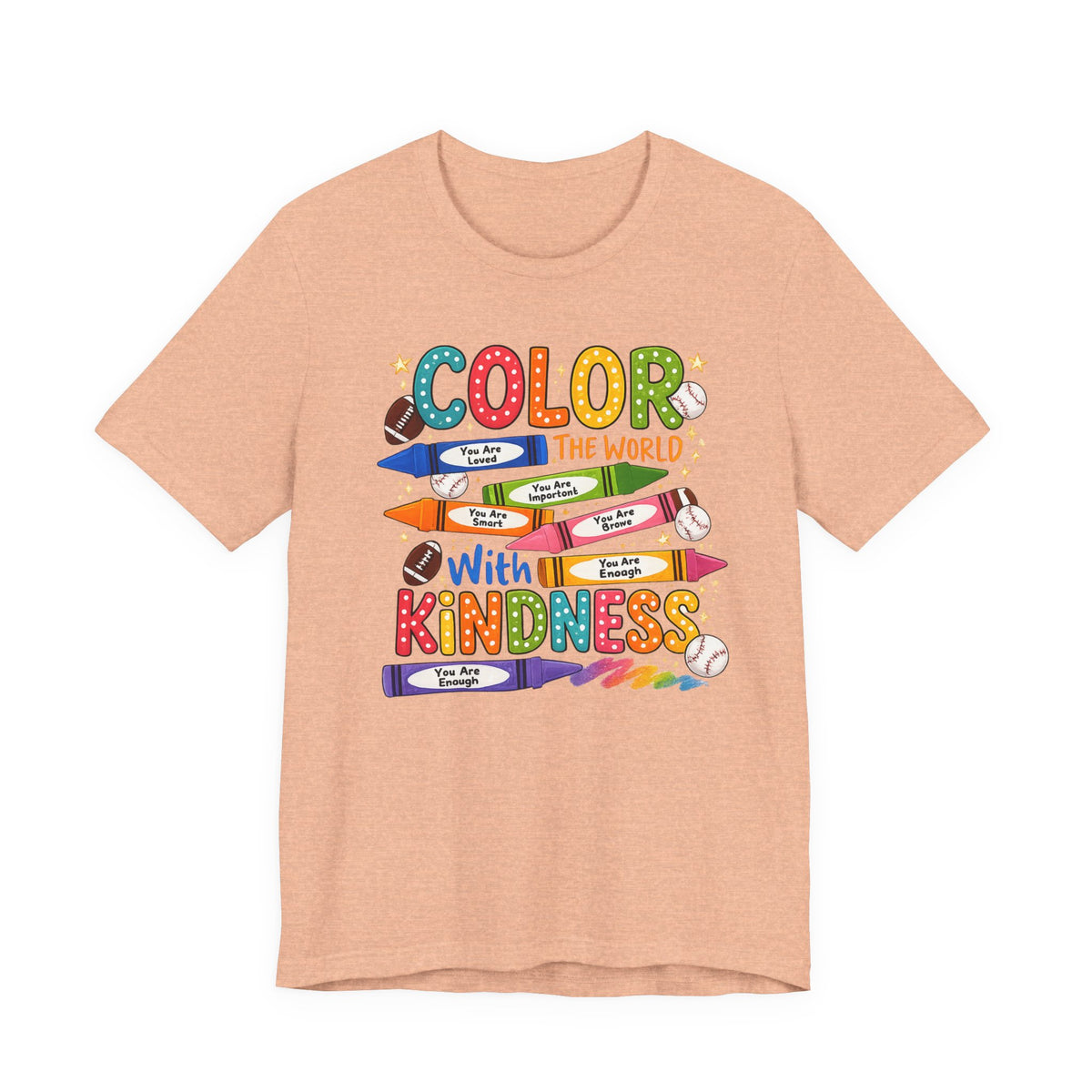 Kindness Crayons Tee - "Color the World with Kindness" Kids/Teacher Graphic T-Shirt