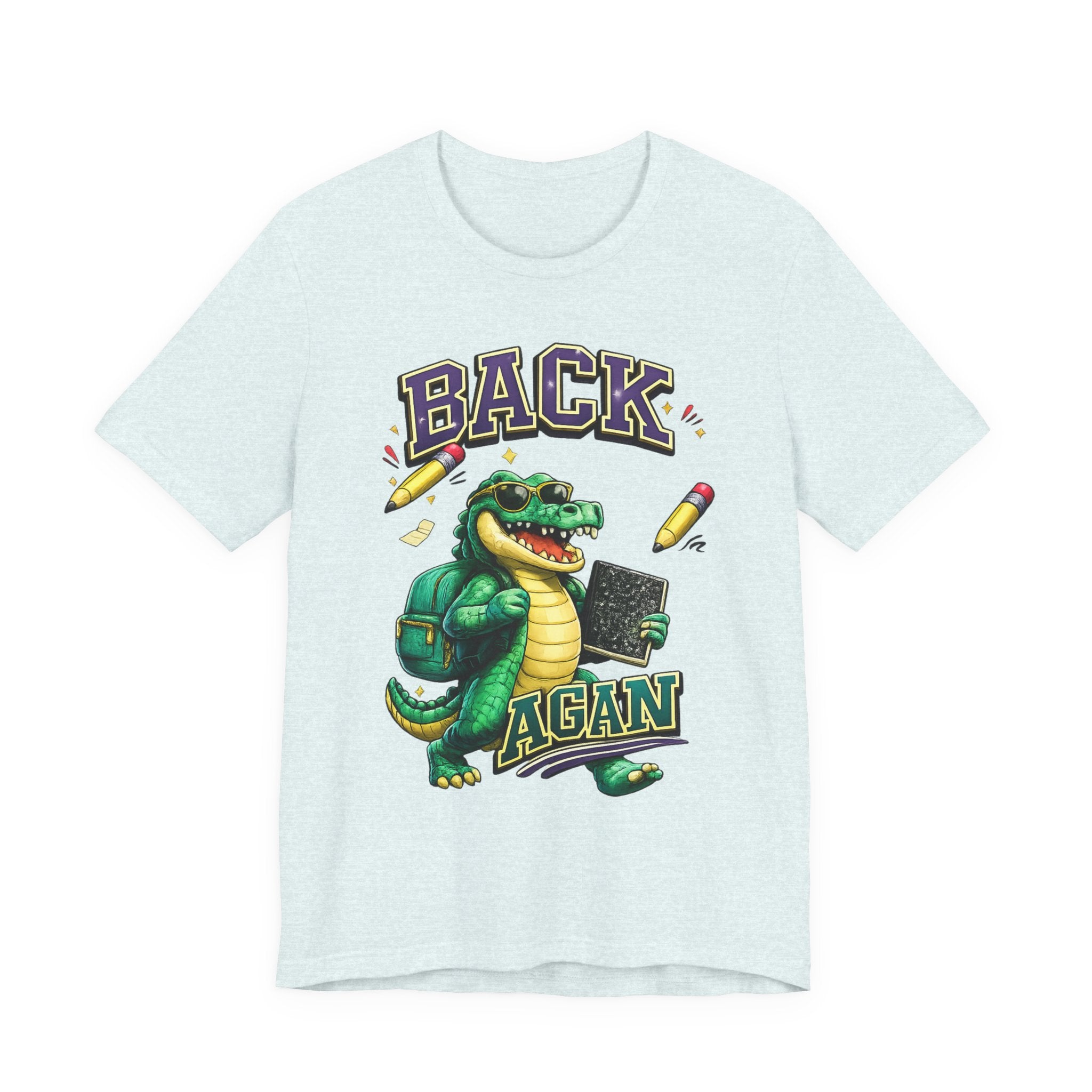 Back Again Crocodile Graphic T-Shirt — Retro School Backpacker Tee