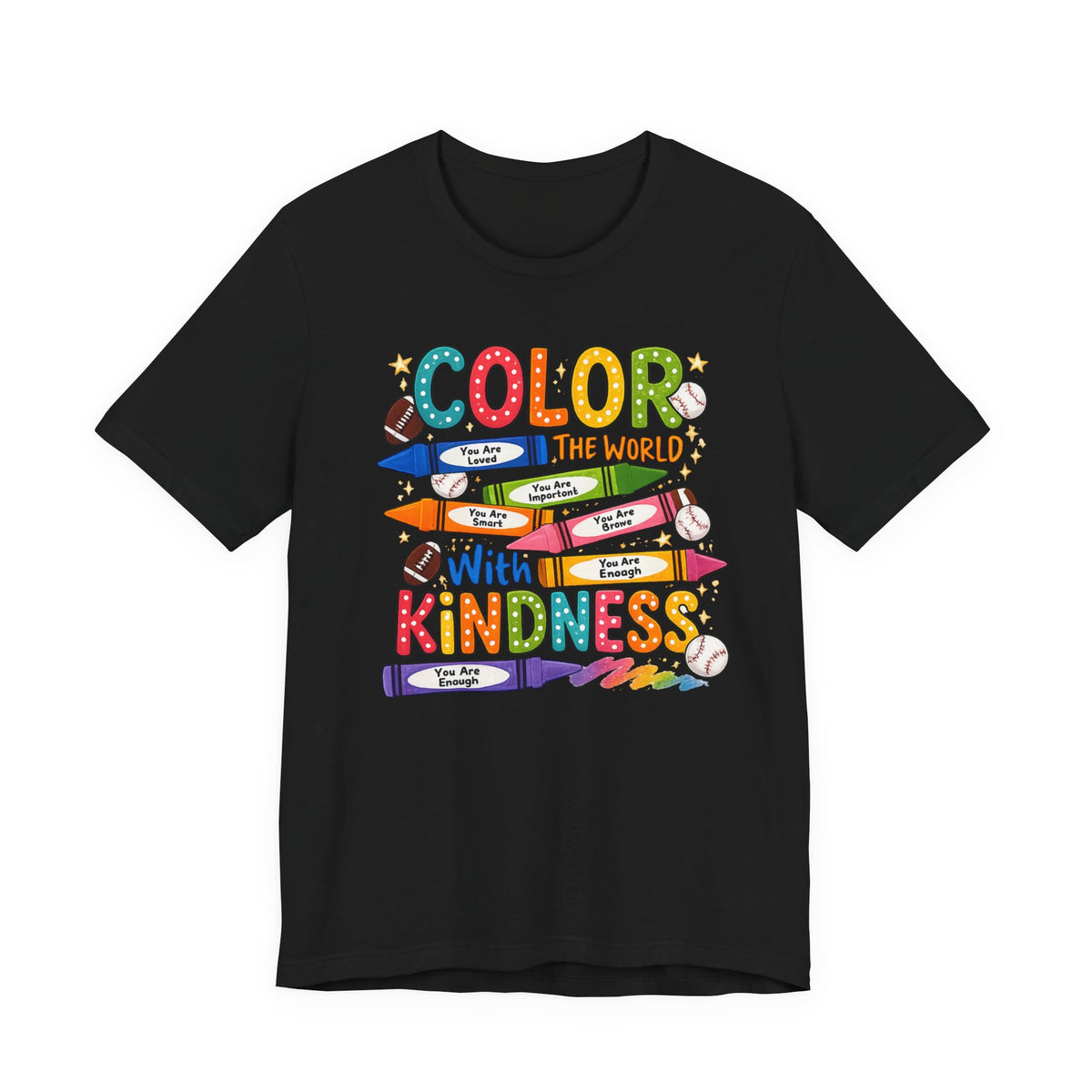 Kindness Crayons Tee - "Color the World with Kindness" Kids/Teacher Graphic T-Shirt