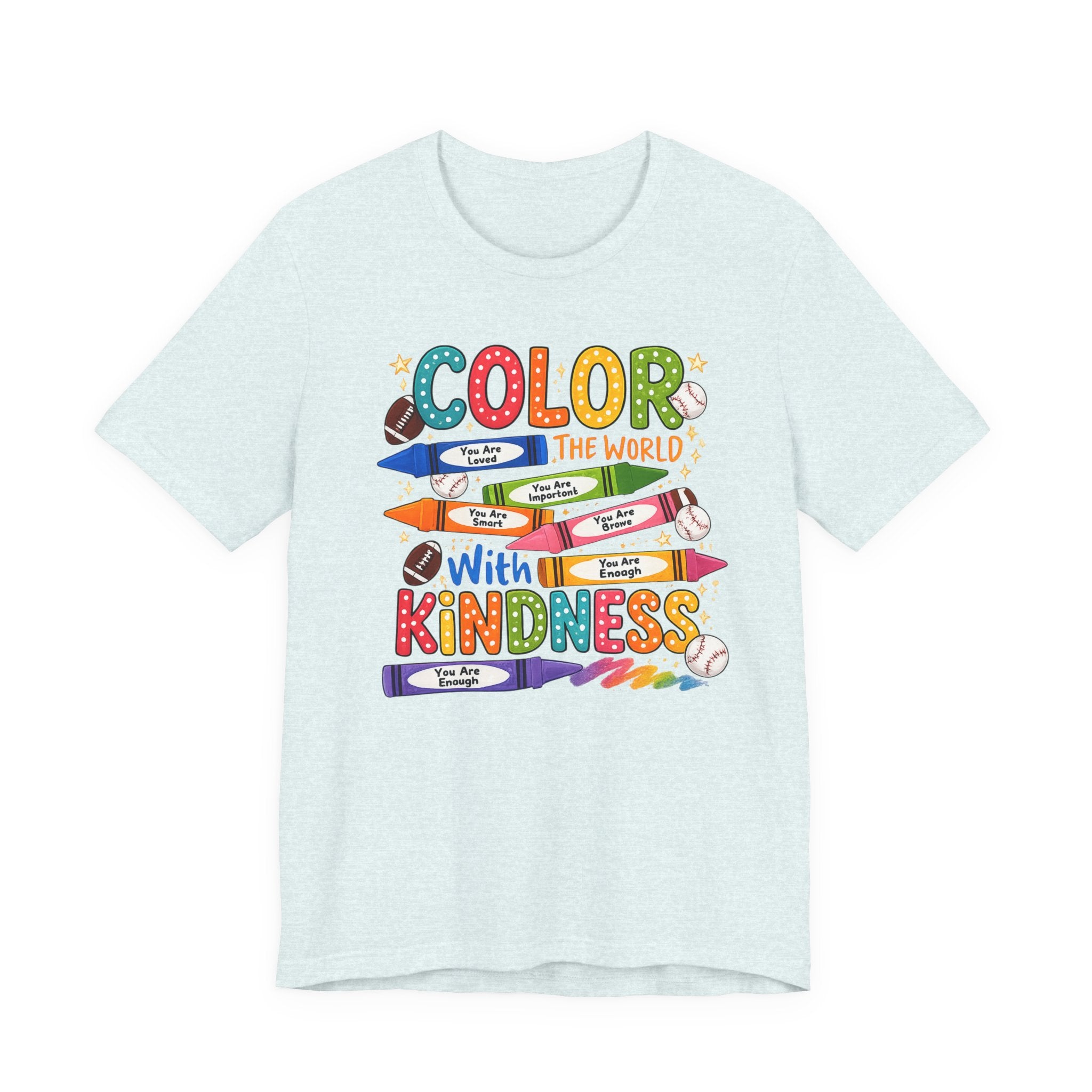 Kindness Crayons Tee - "Color the World with Kindness" Kids/Teacher Graphic T-Shirt