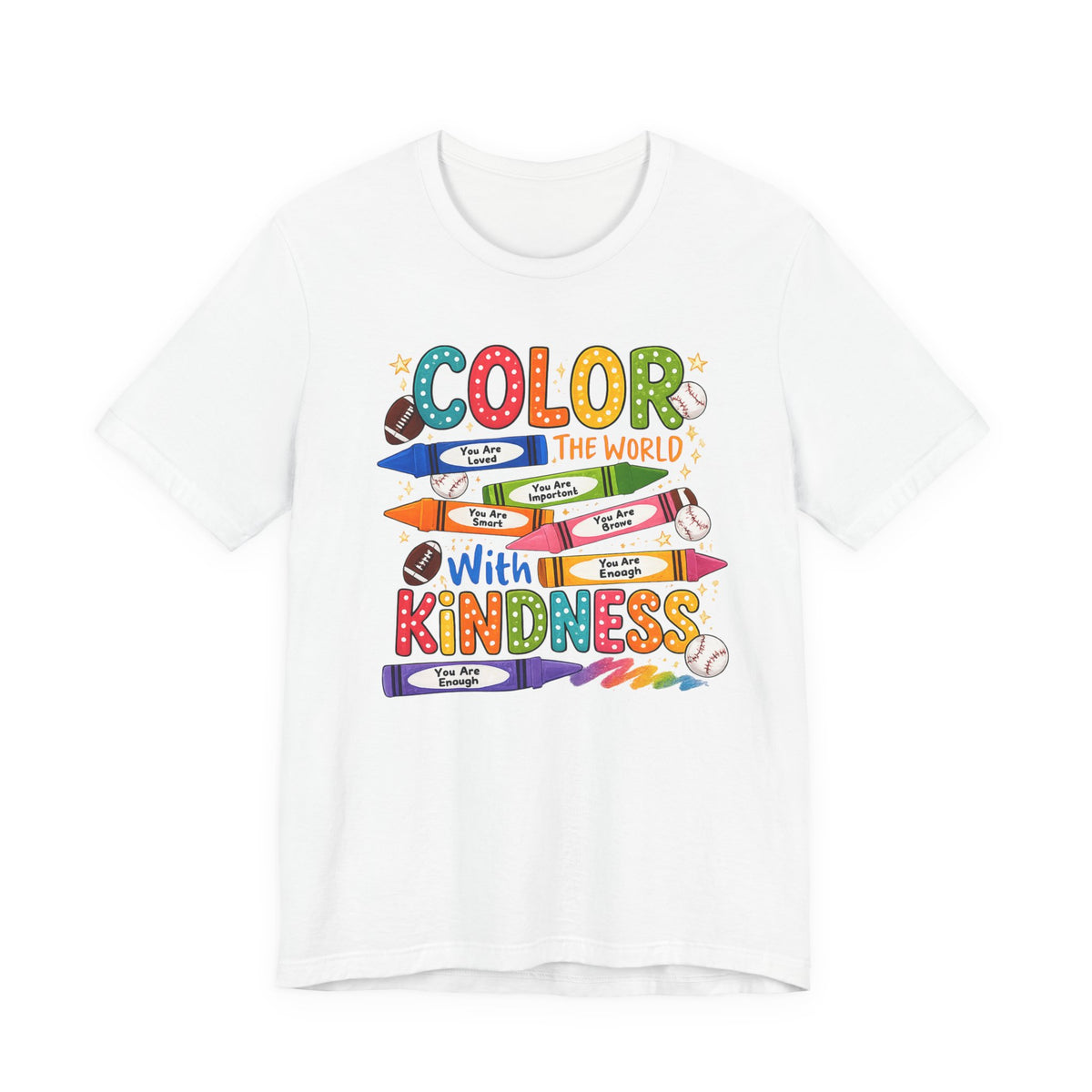 Kindness Crayons Tee - "Color the World with Kindness" Kids/Teacher Graphic T-Shirt
