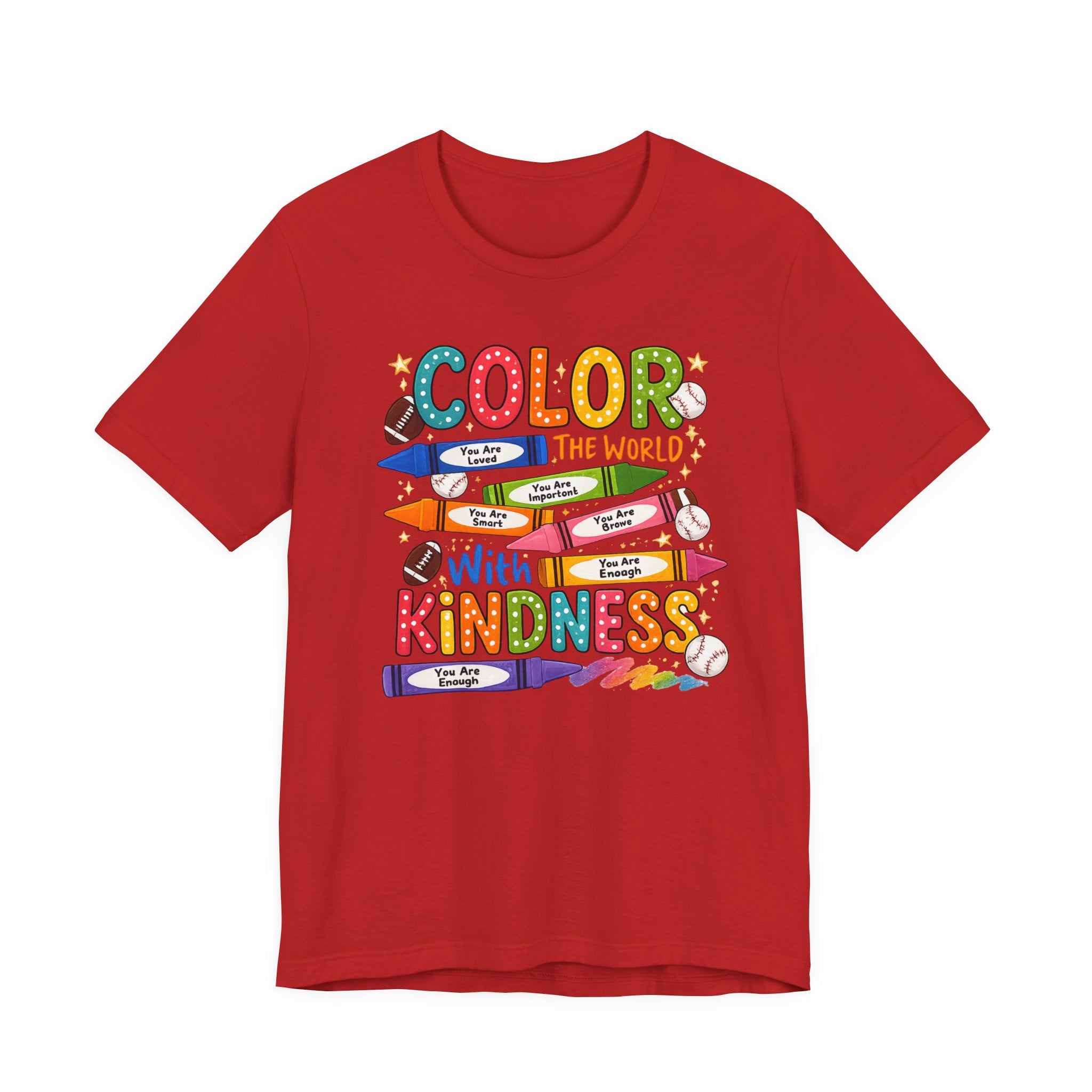 Kindness Crayons Tee - "Color the World with Kindness" Kids/Teacher Graphic T-Shirt