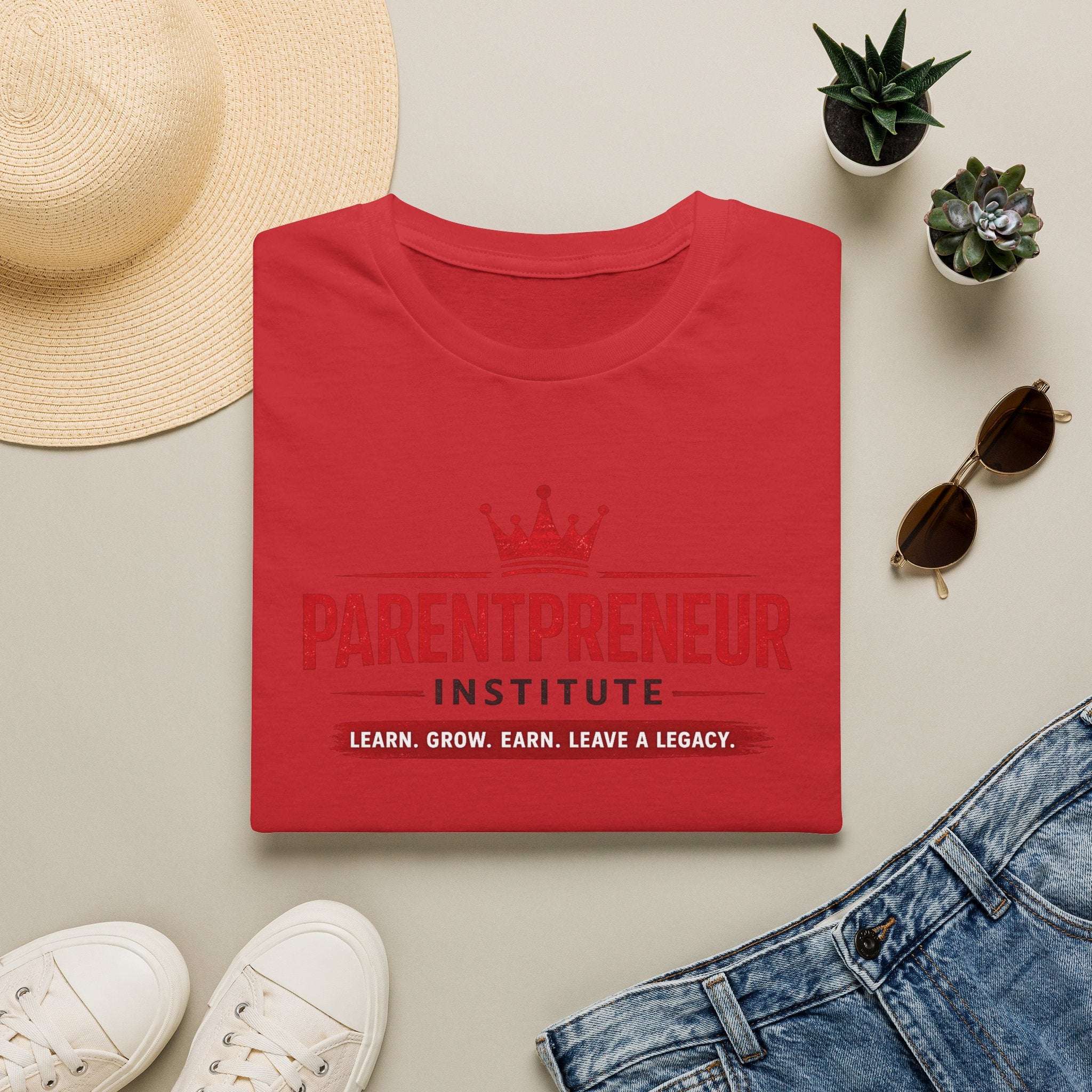 Parentpreneur Institute T-Shirt — Learn. Grow. Earn. Leave a Legacy.