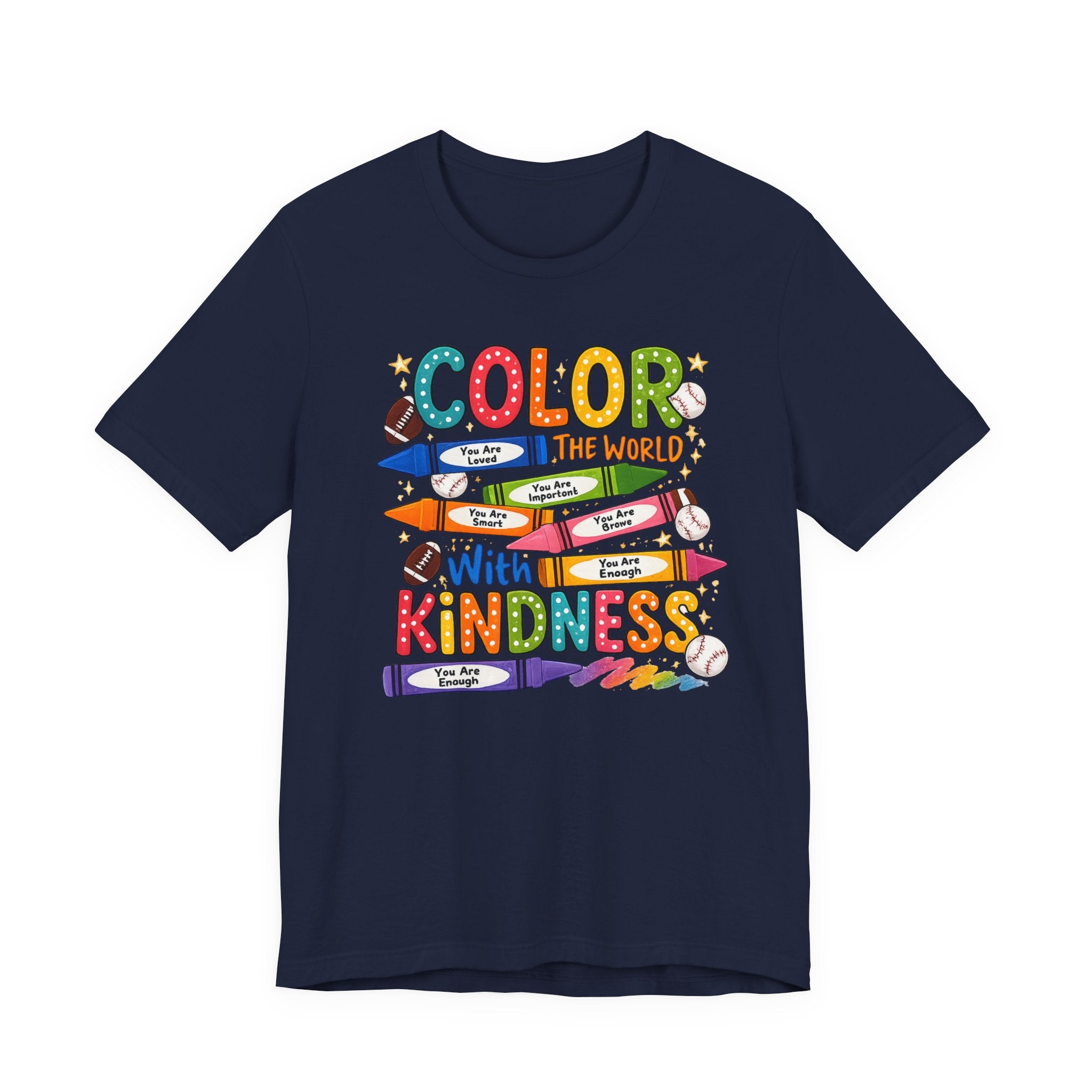 Kindness Crayons Tee - "Color the World with Kindness" Kids/Teacher Graphic T-Shirt