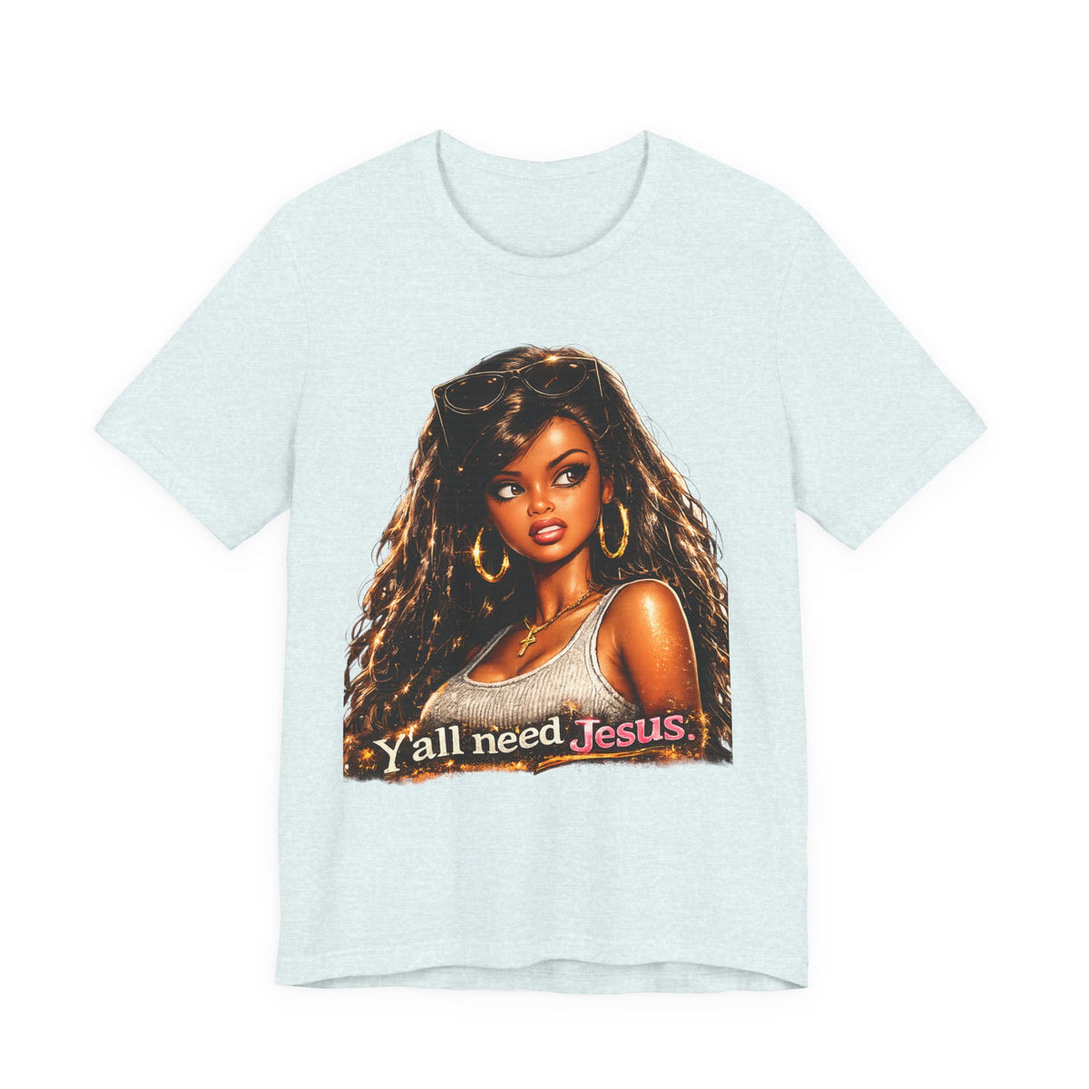 Y'all Need Jesus Tee — Vintage Glam Faith Graphic T-Shirt
