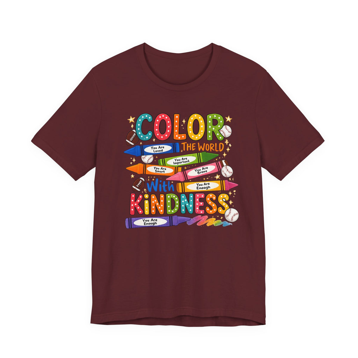 Kindness Crayons Tee - "Color the World with Kindness" Kids/Teacher Graphic T-Shirt