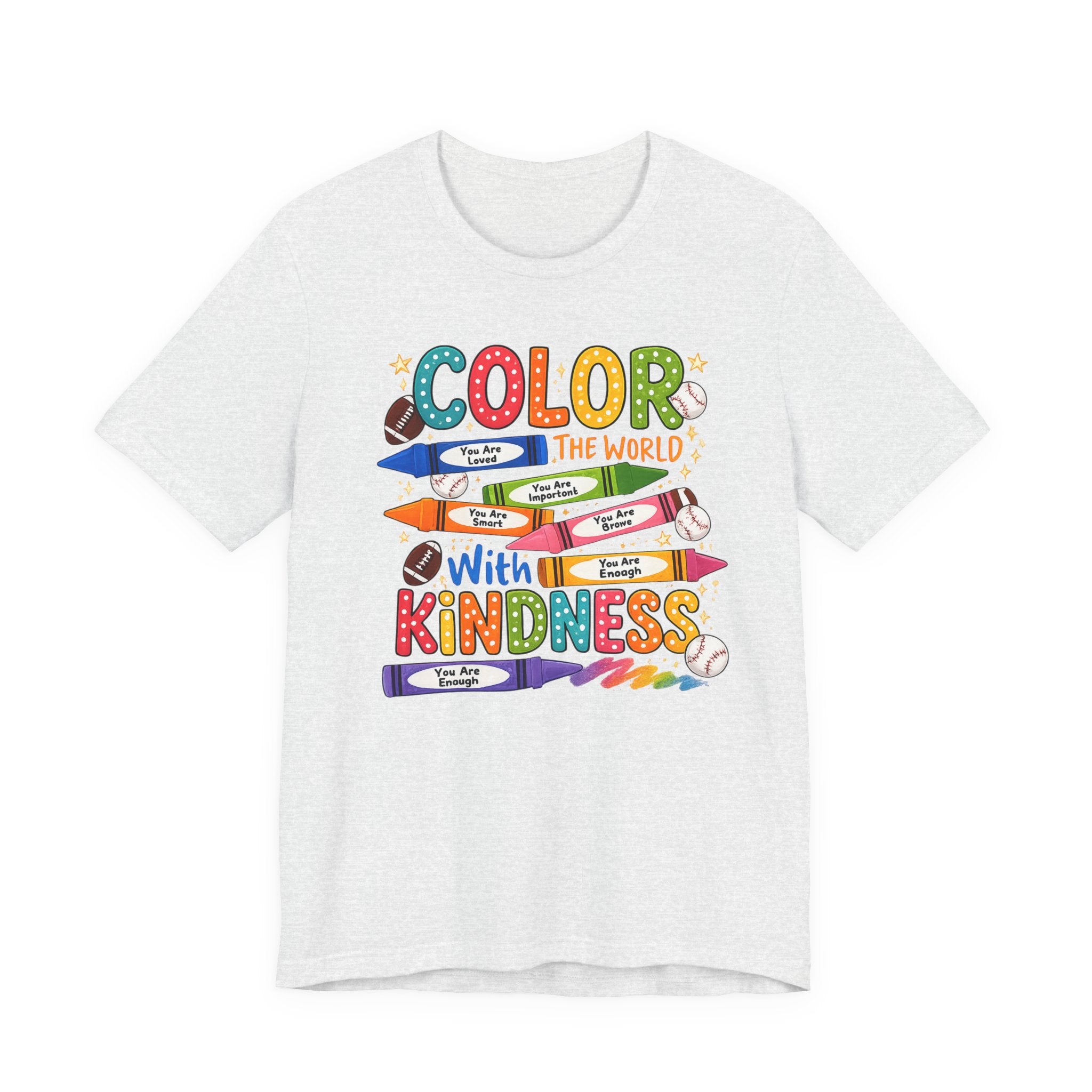 Kindness Crayons Tee - "Color the World with Kindness" Kids/Teacher Graphic T-Shirt