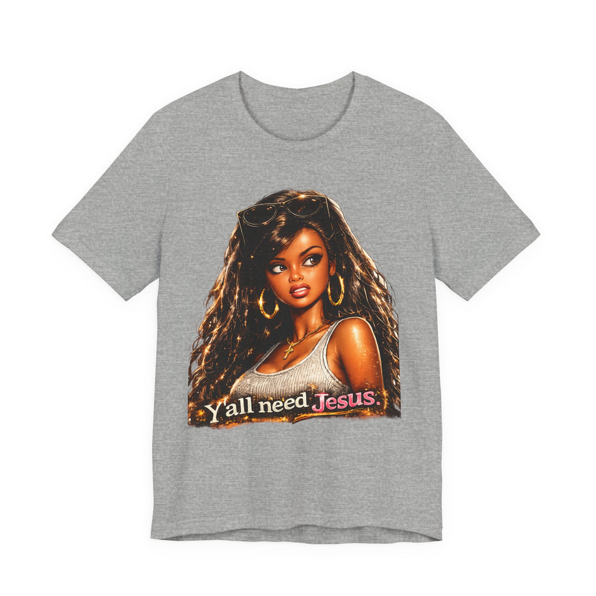 Y'all Need Jesus Tee — Vintage Glam Faith Graphic T-Shirt