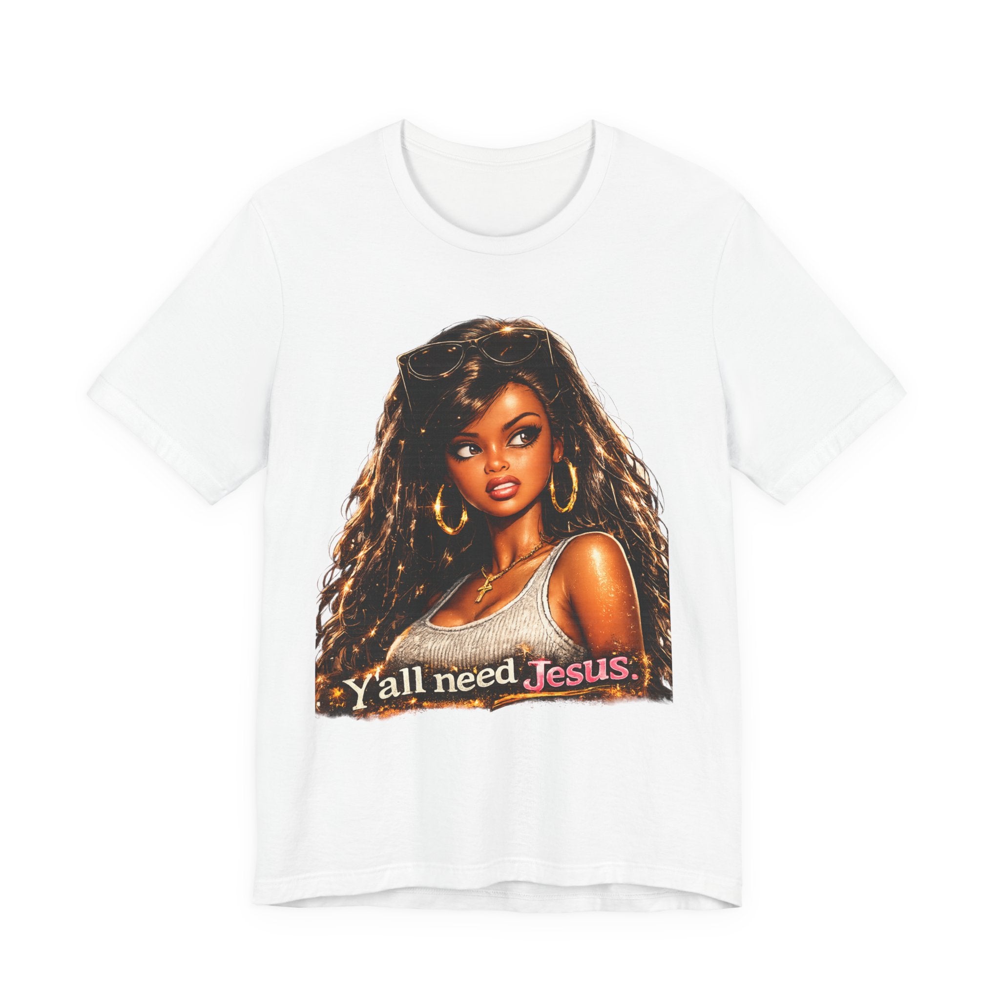 Y'all Need Jesus Tee — Vintage Glam Faith Graphic T-Shirt