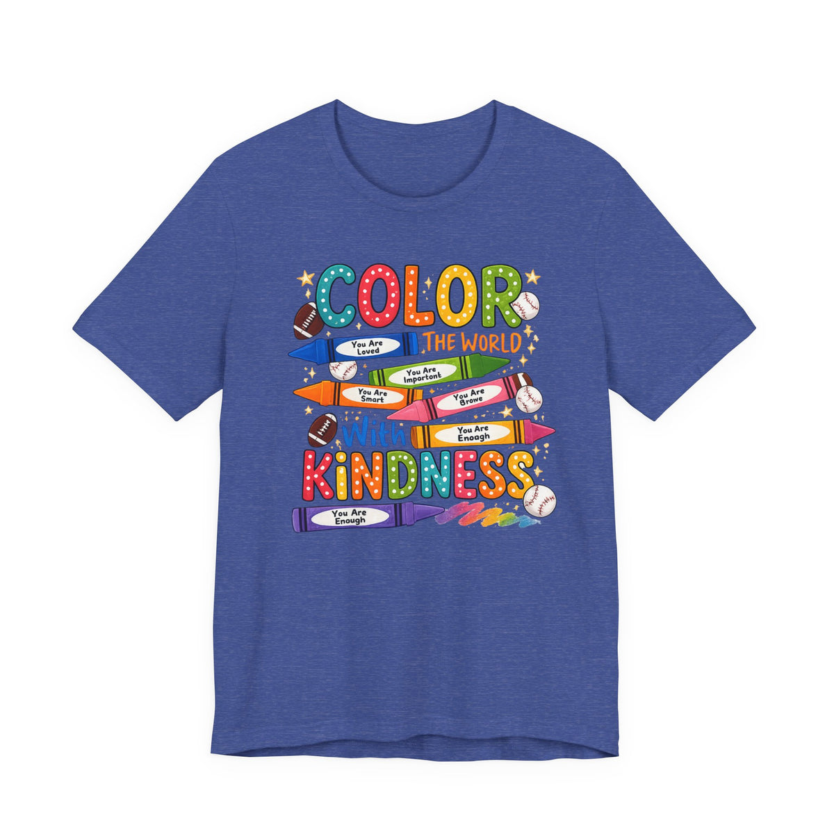 Kindness Crayons Tee - "Color the World with Kindness" Kids/Teacher Graphic T-Shirt
