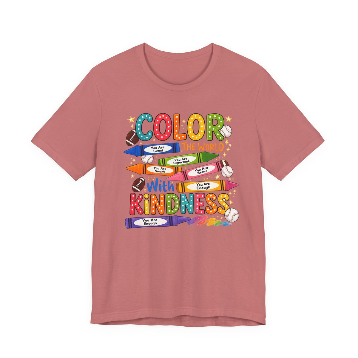 Kindness Crayons Tee - "Color the World with Kindness" Kids/Teacher Graphic T-Shirt