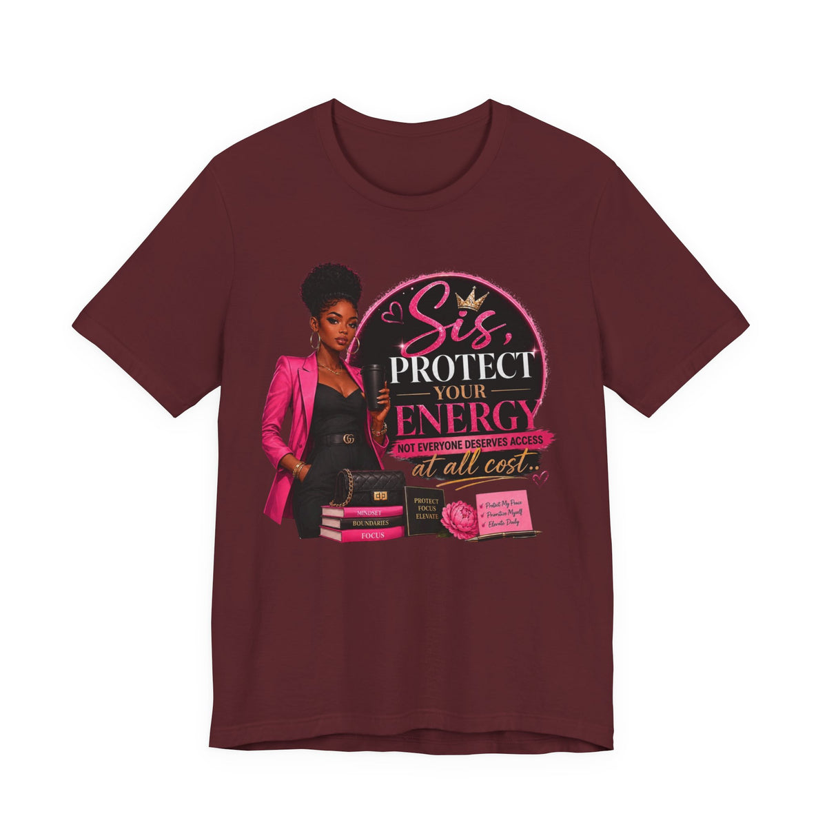 Sis Protect Your Energy Tee — Inspirational Black Woman Graphic T‑Shirt