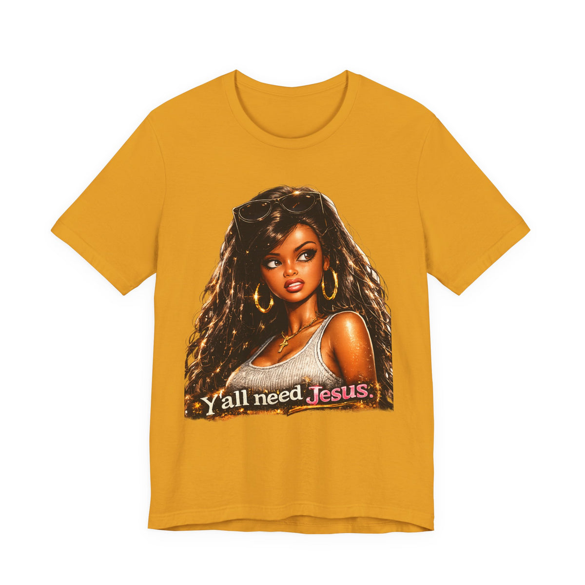 Y'all Need Jesus Tee — Vintage Glam Faith Graphic T-Shirt