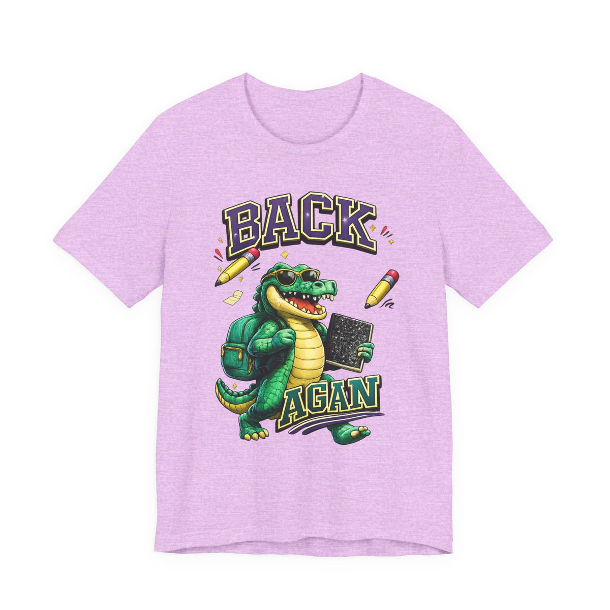 Back Again Crocodile Graphic T-Shirt — Retro School Backpacker Tee