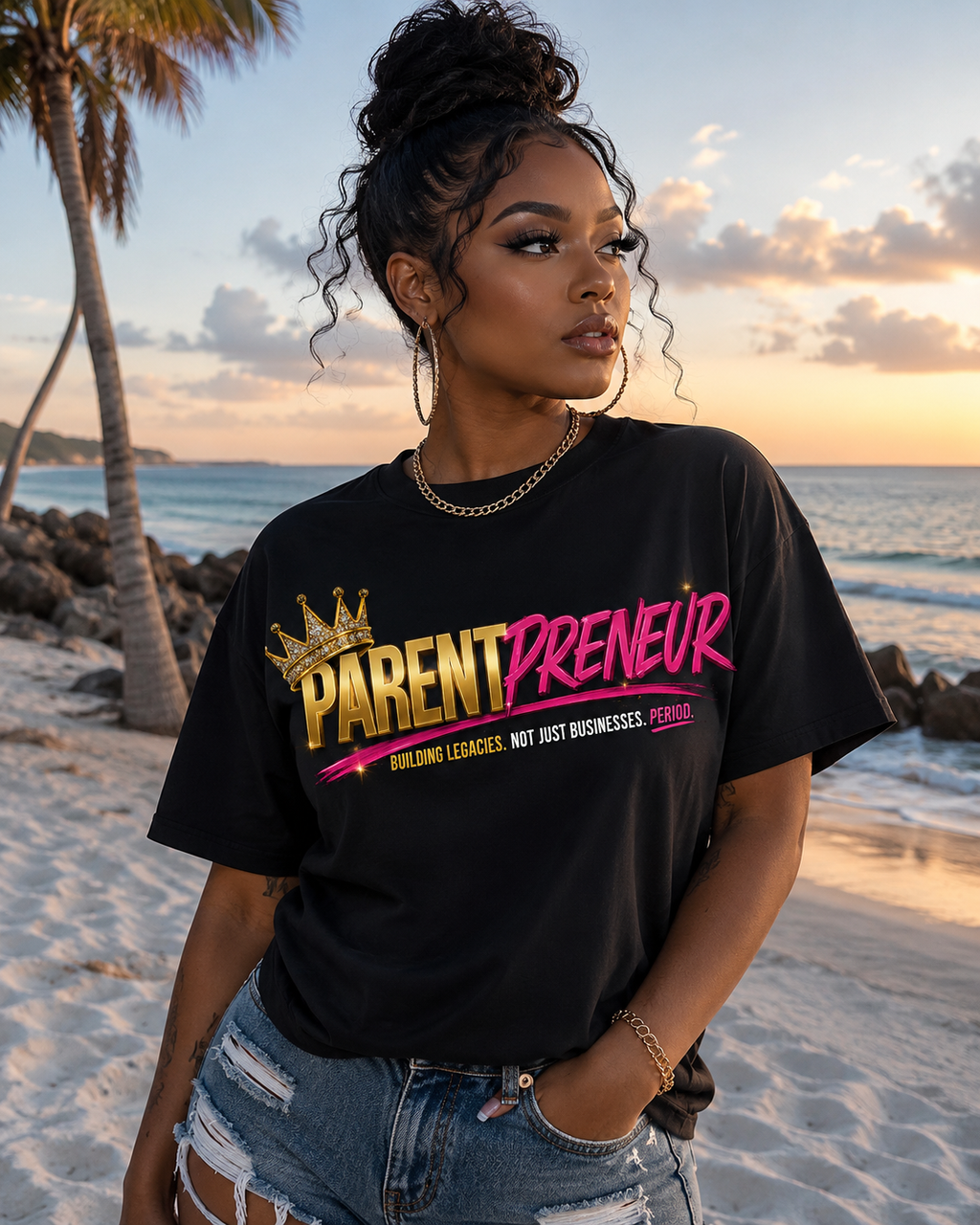 Parentpreneur T‑Shirt — Crown Graphic Tee for Entrepreneur Parents