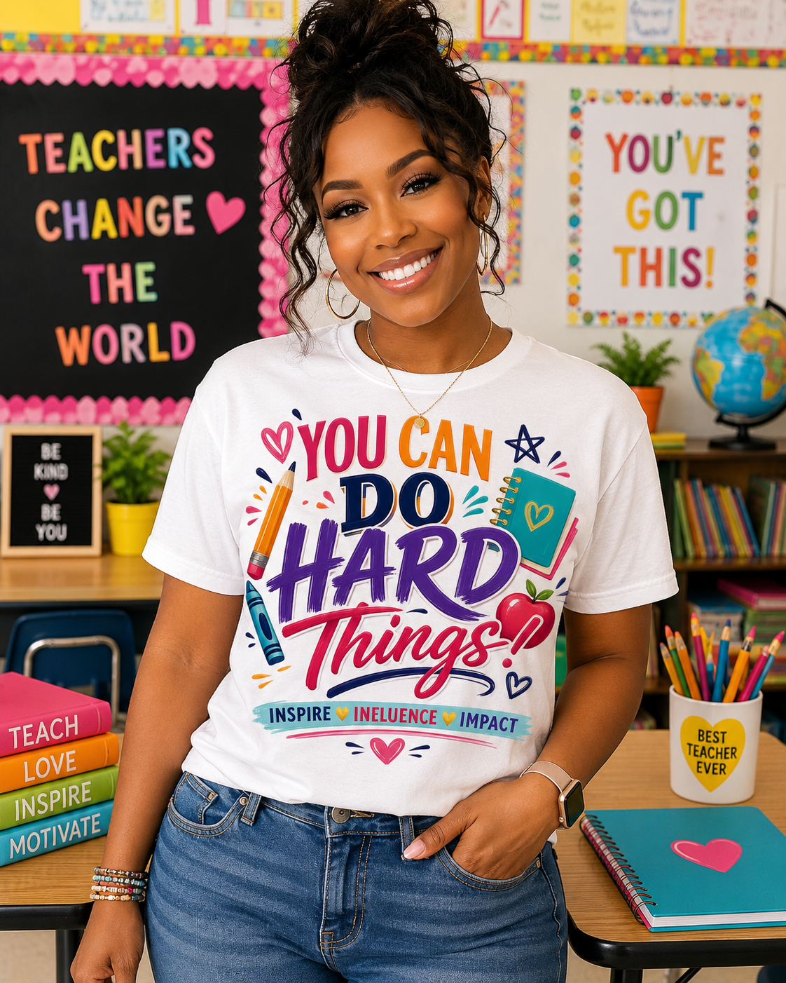 You Can Do Hard Things Tee — Motivational Teacher & Student Inspirational T‑Shirt