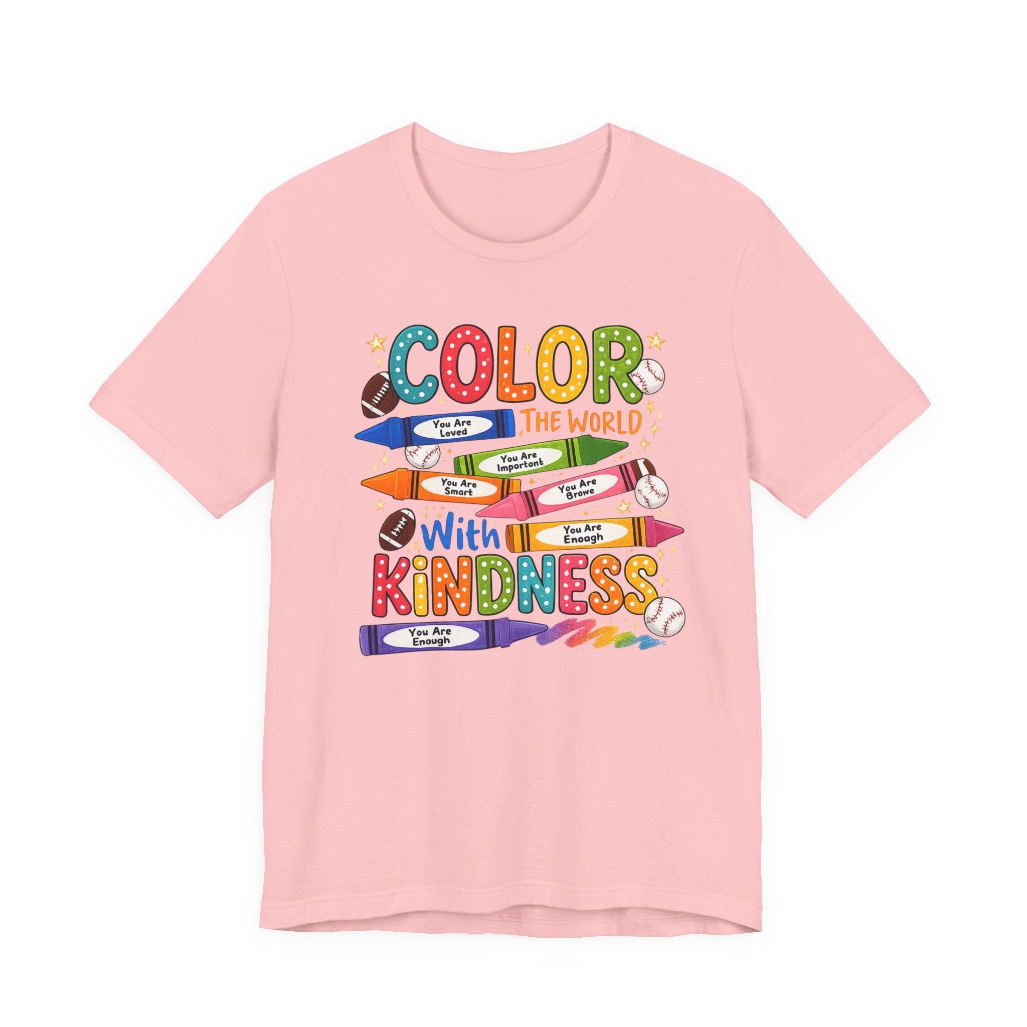 Kindness Crayons Tee - "Color the World with Kindness" Kids/Teacher Graphic T-Shirt