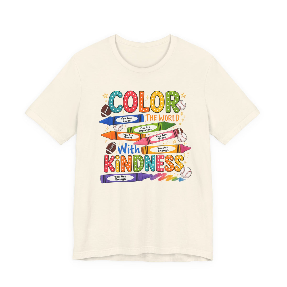 Kindness Crayons Tee - "Color the World with Kindness" Kids/Teacher Graphic T-Shirt