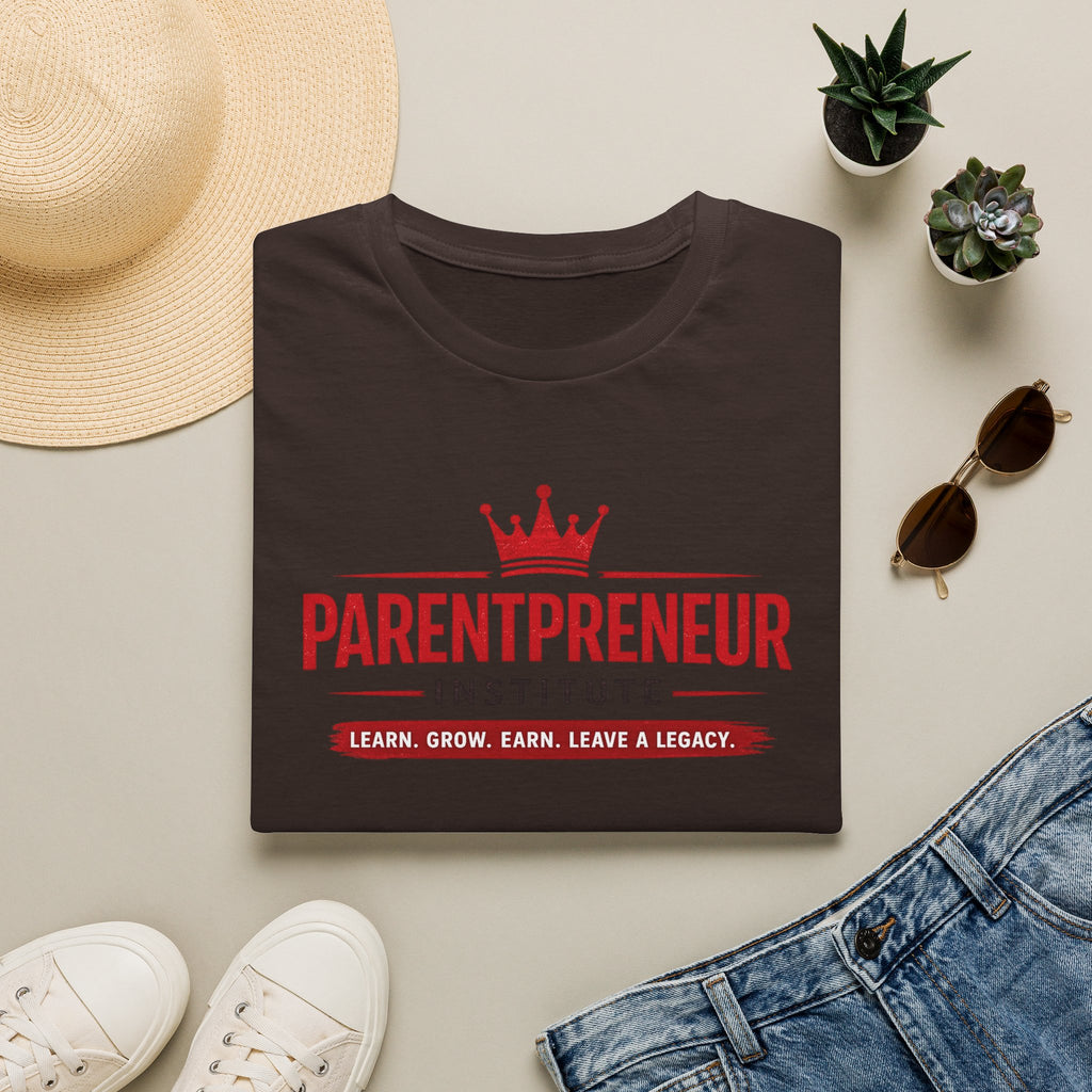 Parentpreneur Institute T-Shirt — Learn. Grow. Earn. Leave a Legacy.