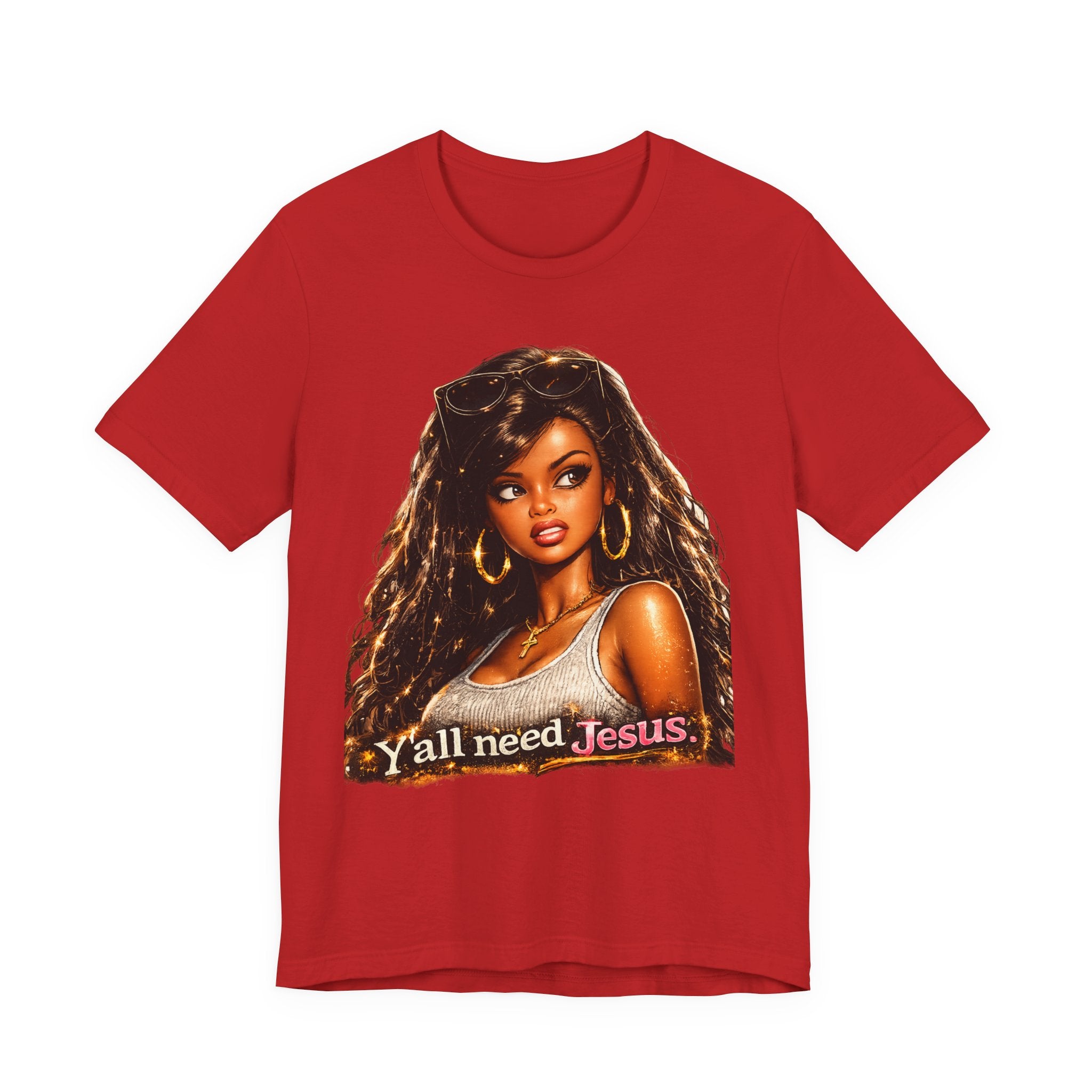 Y'all Need Jesus Tee — Vintage Glam Faith Graphic T-Shirt