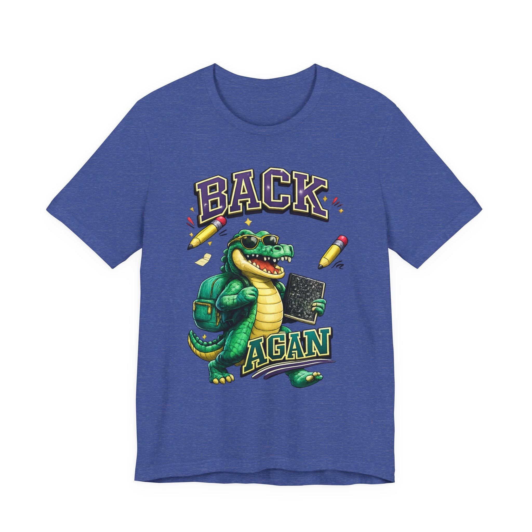 Back Again Crocodile Graphic T-Shirt — Retro School Backpacker Tee