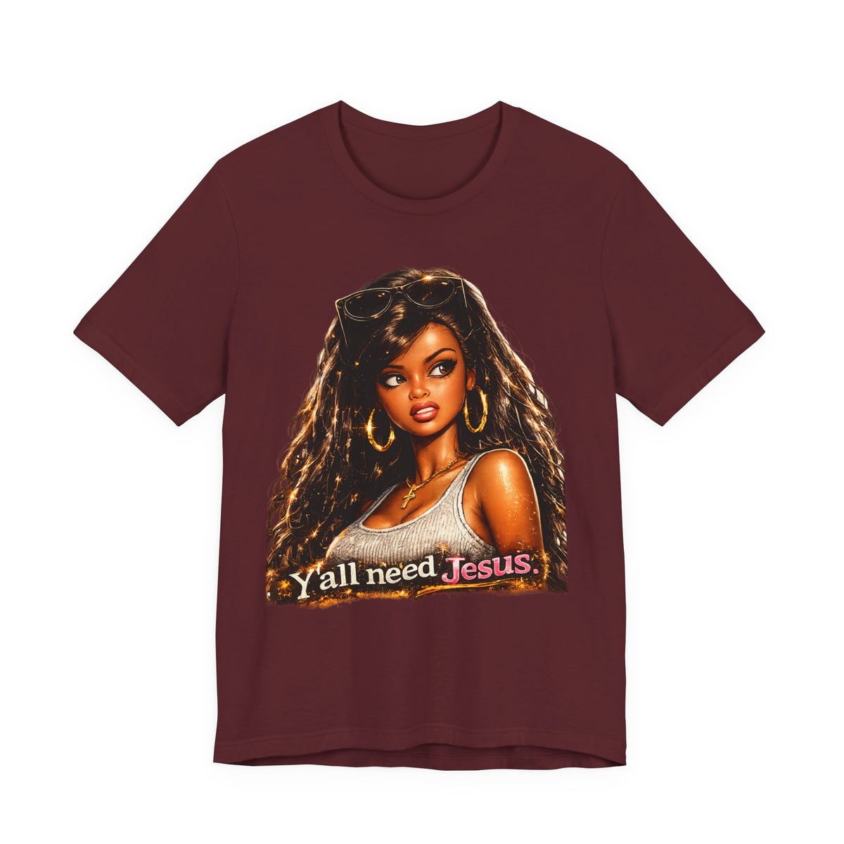 Y'all Need Jesus Tee — Vintage Glam Faith Graphic T-Shirt