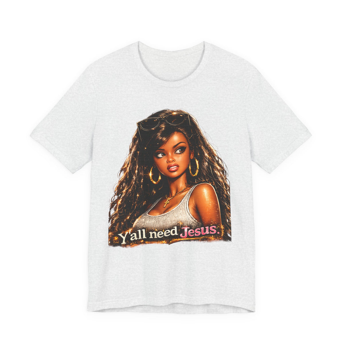 Y'all Need Jesus Tee — Vintage Glam Faith Graphic T-Shirt