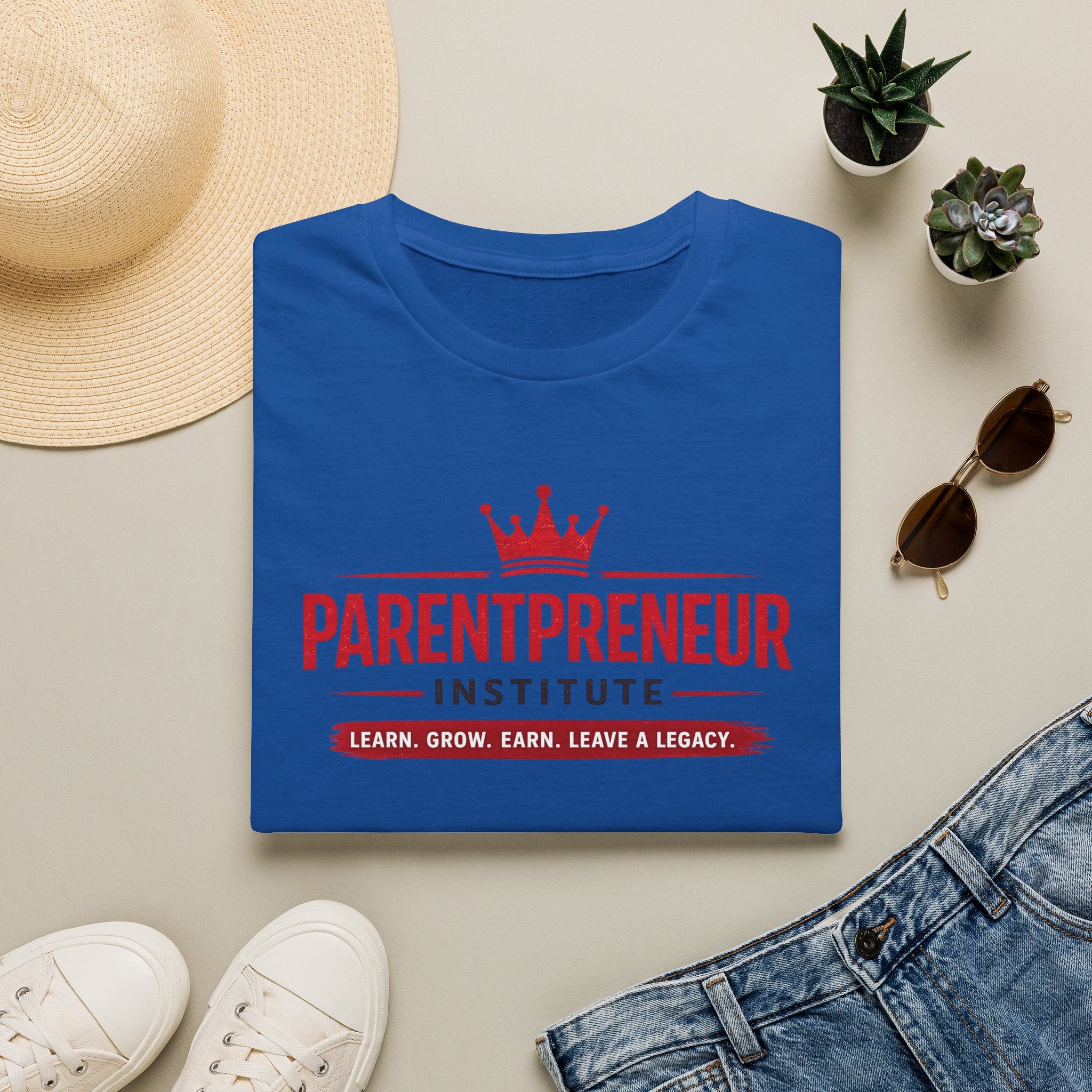 Parentpreneur Institute T-Shirt — Learn. Grow. Earn. Leave a Legacy.