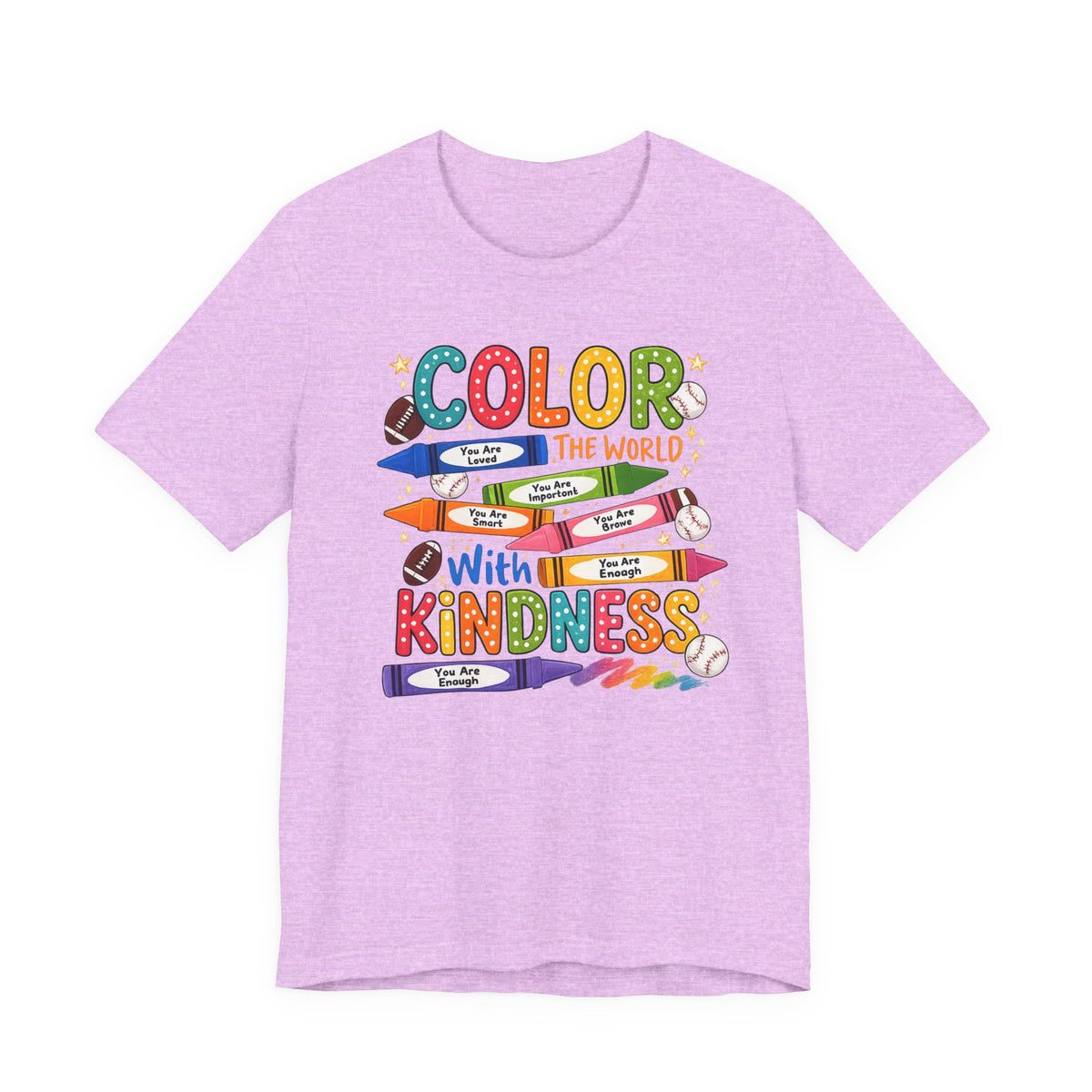 Kindness Crayons Tee - "Color the World with Kindness" Kids/Teacher Graphic T-Shirt
