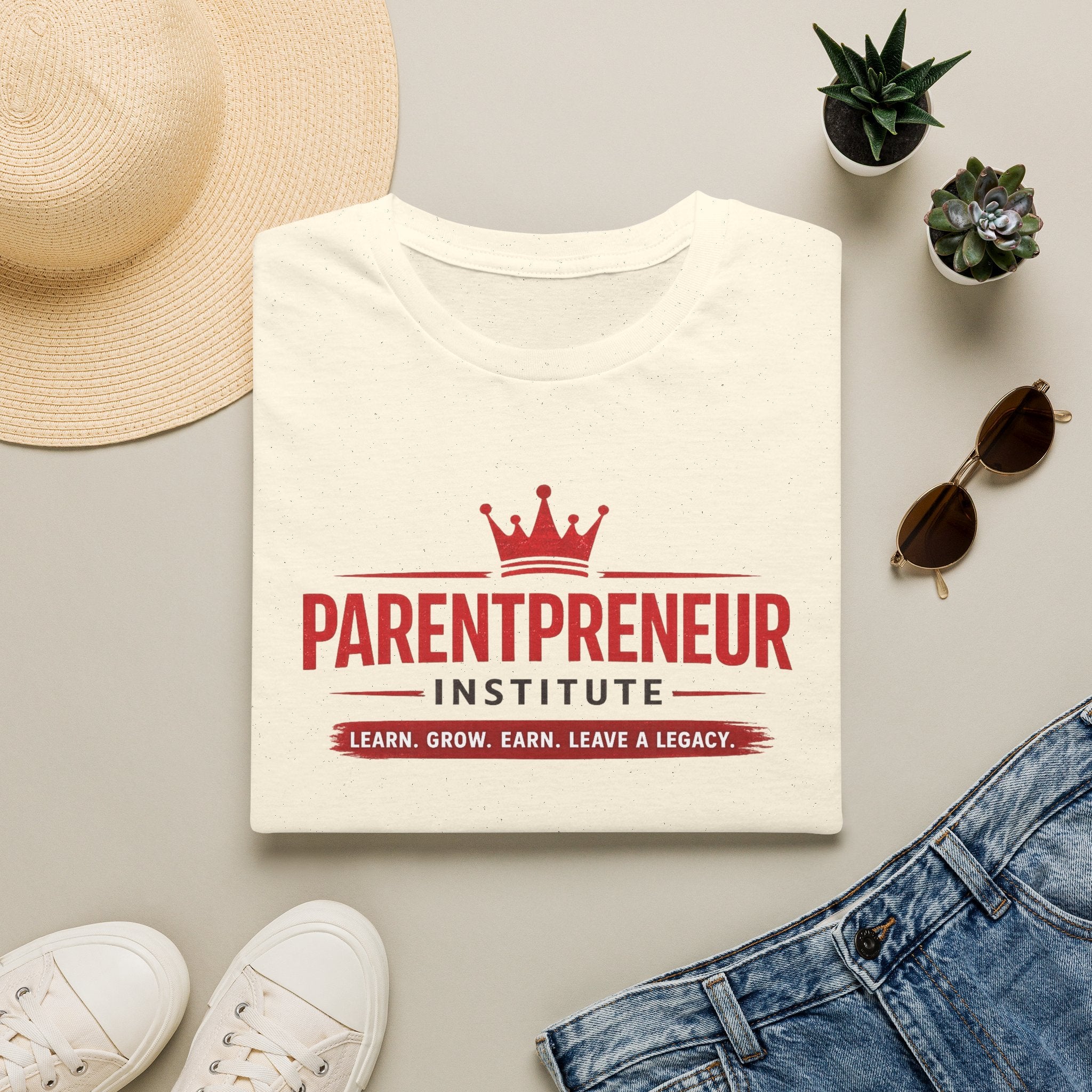Parentpreneur Institute T-Shirt — Learn. Grow. Earn. Leave a Legacy.