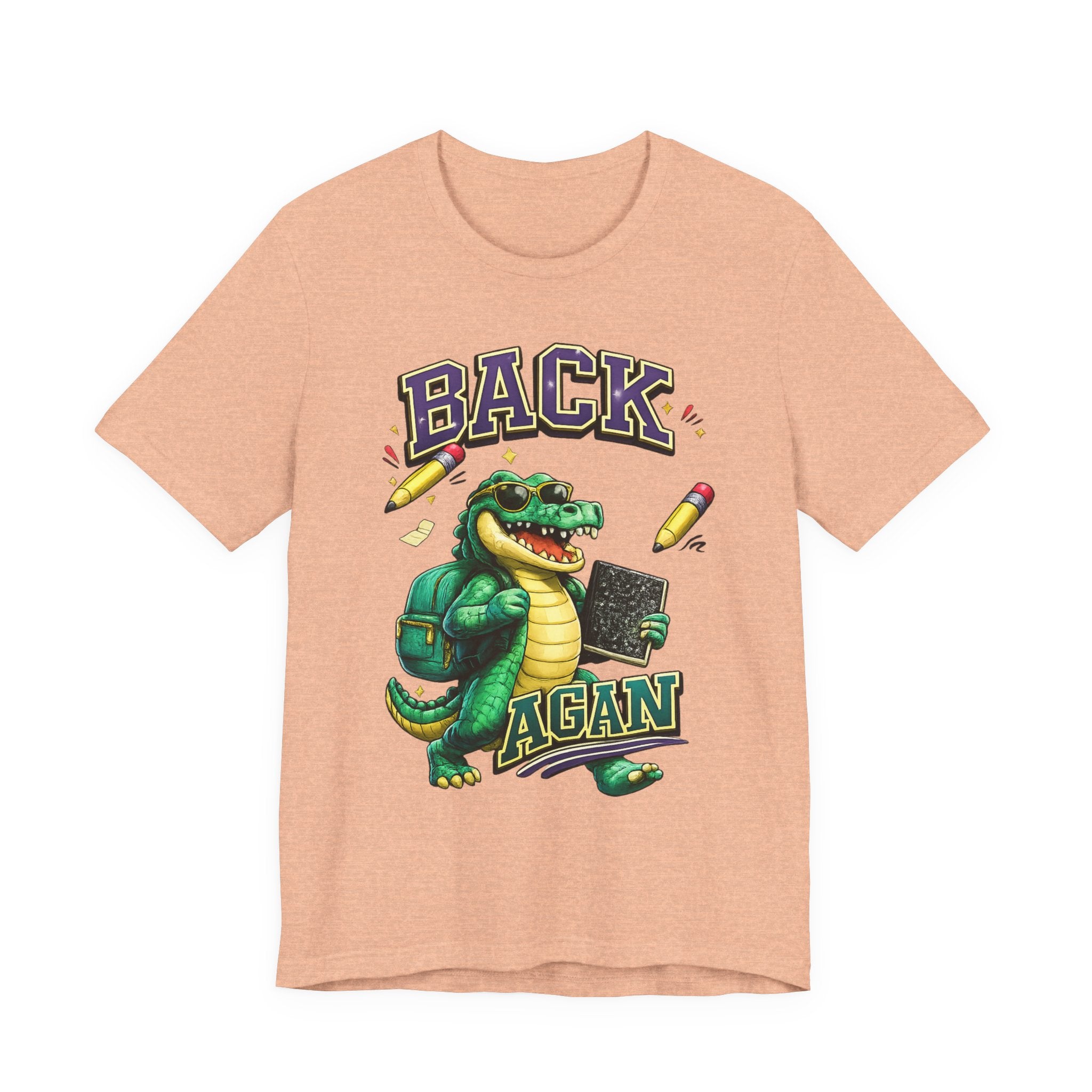 Back Again Crocodile Graphic T-Shirt — Retro School Backpacker Tee