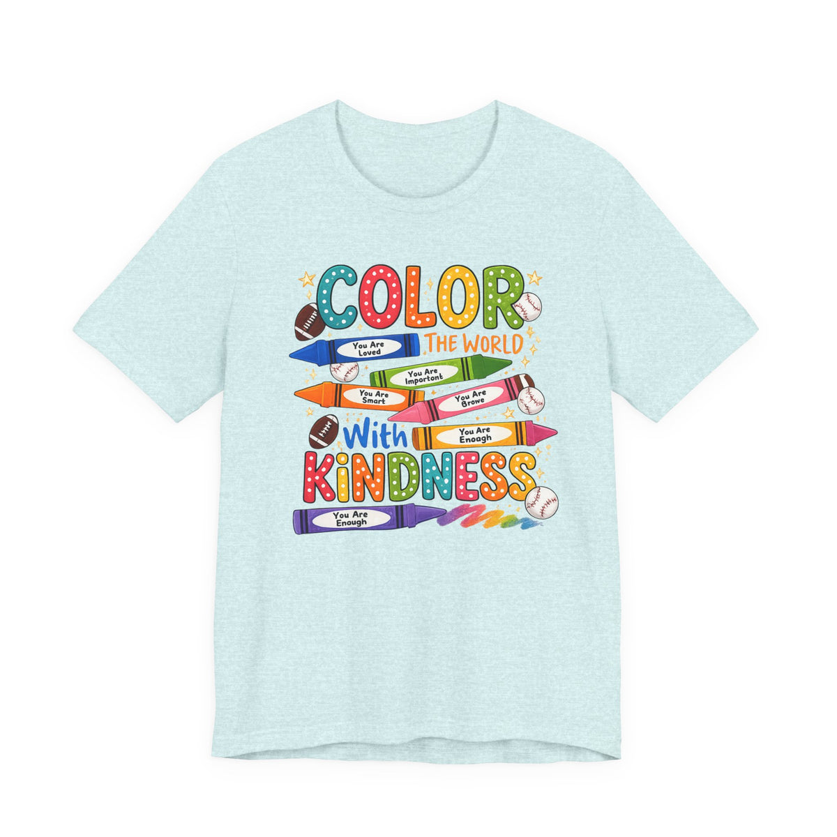 Kindness Crayons Tee - "Color the World with Kindness" Kids/Teacher Graphic T-Shirt