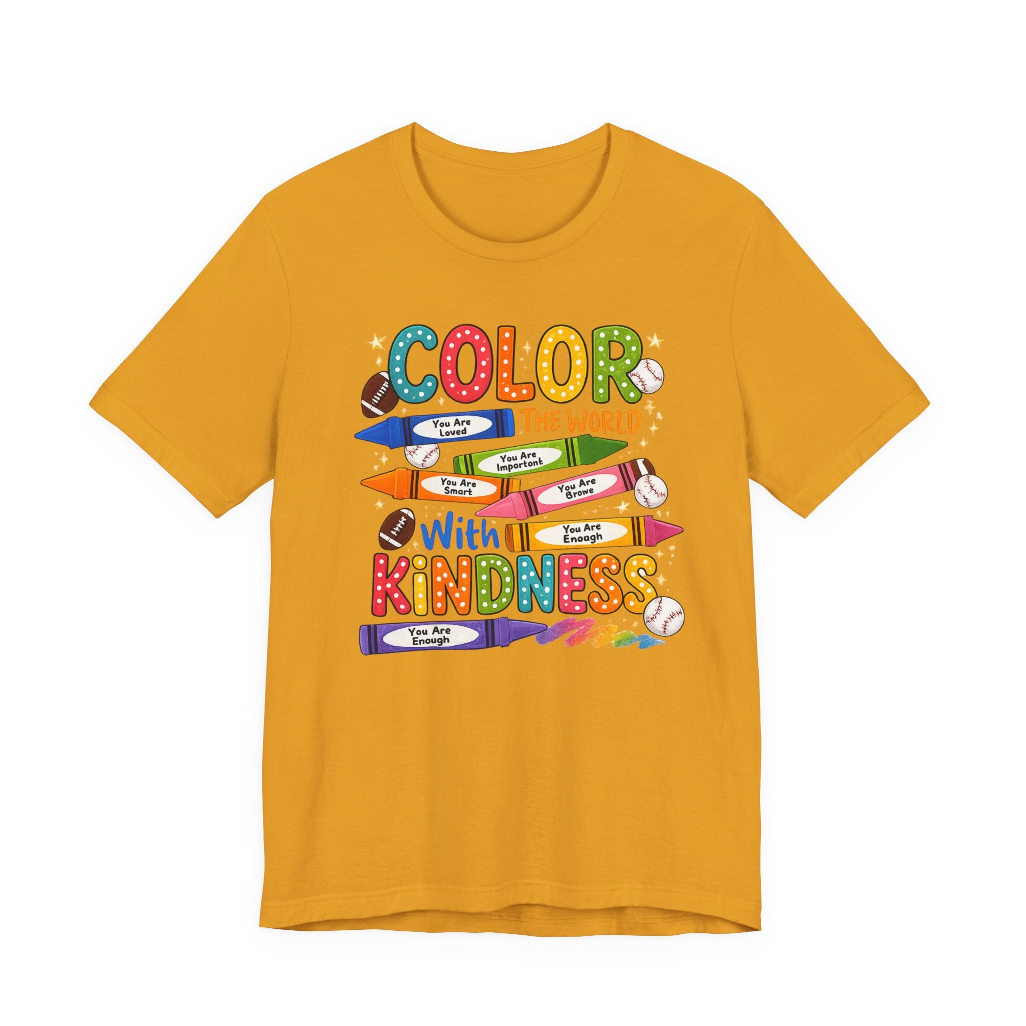 Kindness Crayons Tee - "Color the World with Kindness" Kids/Teacher Graphic T-Shirt