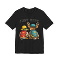 Just Here Kids Backpack Tee — Cute Moose & Duck Friendship T‑Shirt